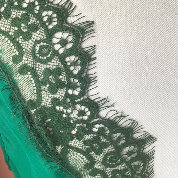 Uterque Emerald Silk and Lace Nightgown / Slip / Slipdress - Medium - Picture 7 of 15